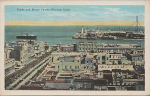 Postcard Prado and Morro Castle Havana Cuba