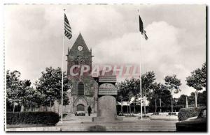 Postcard Modern Army Ste Mere Eglise Place du 6 juin Church Monument commemor...