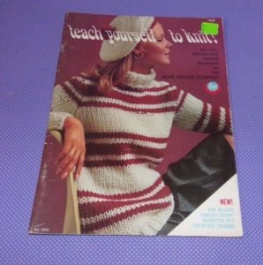 Vtg Vintage 1968 Teach Yourself To Knit Book Magazine Boye Needle Co.