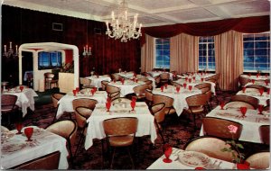 Dining Room Crystal Mangams Chateau Lyons Illinois IL Postcard VTG UNP Koppel  