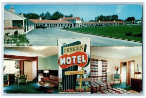 c1960 Dunkirk Motel Scenic Lake Erie Multiview Dunkirk New York Vintage Postcard