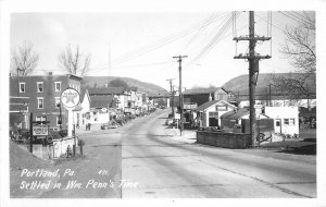 Postcard RPPC Pennyslvania Texaco Gas Station automobiles 1950s 23-3367