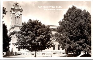 Real Photo Postcard Jackson County Court House in Brownstown, Indiana
