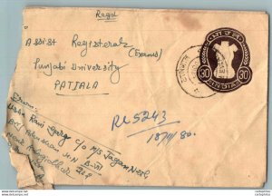 India Postal Stationery Tiger 30 to Patiala Bird Train