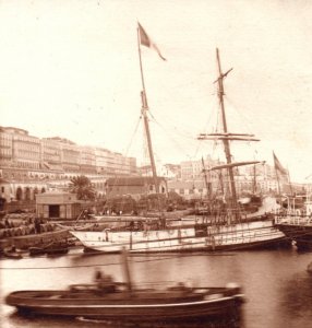 Merchant Ship Port Of Algiers Real Photo Postcard