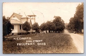 J87/ Freeport Ohio RPPC Postcard c1910 M.E. Church High Street 1674