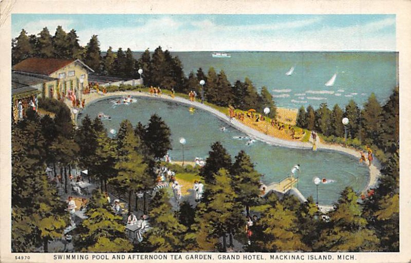 The Grand Hotel Swimming Pool And Tea Garden Mackinac Island Michigan Mi United States