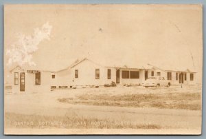 Postcard North Surfeside FL c1940s Bantas Cottages Old Car AIA Miami Date County