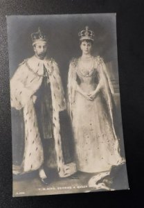 Mint England Royalty Postcard RPPC TM King George Queen Mary Coronation Robes