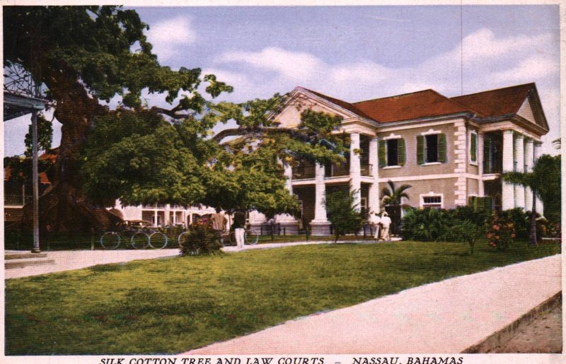 Silk Cotton Trees and Law Courts,Nassau,Bahamas