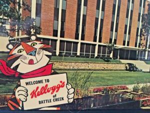 Postcard  Tony Tiger says  Welcome to Kellogg's of Battle Creek MI   Y2