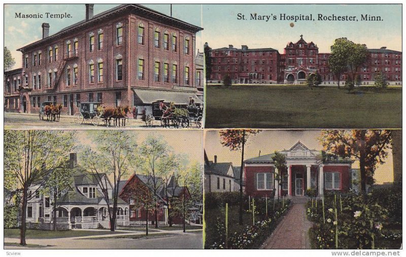 4-Views, Masonic Temple, St. Mary's Hospital, Rochester, Minnesota, 1900-1910s