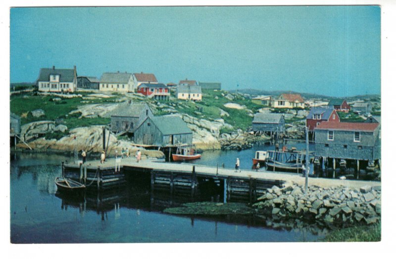 Peggys Cove Village, Nova Scotia, Men Fixing Fishing Nets