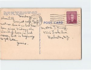 Postcard American falls from Goat Island, Niagara Falls, New York