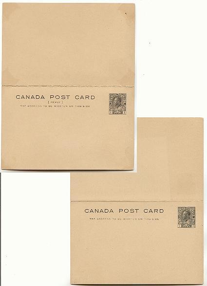 George VI 1C Reply Postcard, Canada Postal Stationery P32