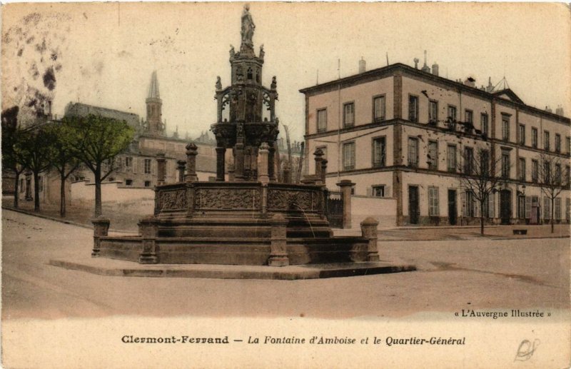 CPA CLERMONT-FERRAND la Fontaine d'Amboise et le Quartier-général (460082)