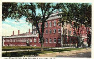 Vintage Postcard Iowa Memorial Union State University Campus Building Iowa City