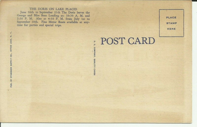 Lake Placid, N.Y., The Doris Landing, George and Bliss Boat Line