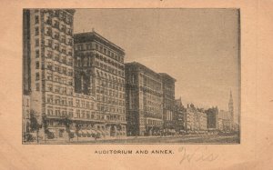 Auditorium and Annex Buildings Chicago Illinois Vintage Postcard c1910