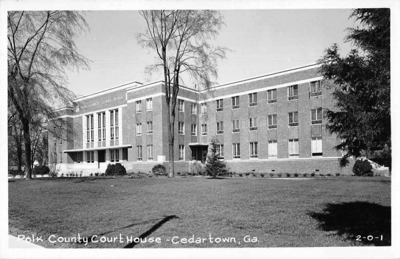 Cedartown Georgia Court House Real Photo Vintage Postcard JH230783