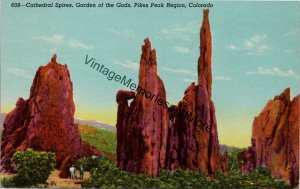 Cathedral Spires Garden of the Gods Pike Peak Region CO Postcard PC332