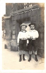 RPPC Typical Belgium Boys At Brussels 1910s Vintage Photo Postcard