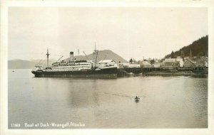 Boat Dock Wrangell Alaska 1930s #17WD RPPC Photo Postcard 20-5378