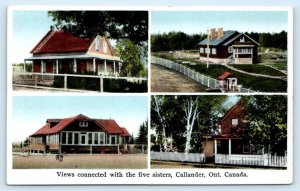 CALLANDER, Ontario Canada ~ Views QUINTUPLETS Five Sisters c1930s Postcard