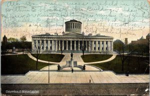 Columbus State Capitol Wof Wob Note Divided Back 1908 Pm Postcard