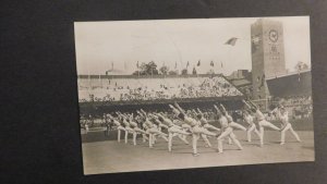 1912 Olympics Mint RPPC Postcard Stockholm Swedish Gymnasts Sweden