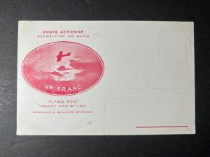 Mint France Aviation Airmail Postcard Postal Stationery Post Exhibition of Ghent