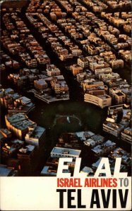 Tel Aviv Israel El Al Airlines Advertising Postcard