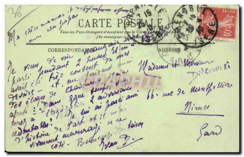 Grenoble Old Postcard Urban Garden Torrent