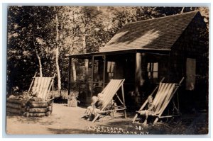 c1910's Camp Adirondacks Meacham Lake New York NY RPPC Photo Antique Postcard 