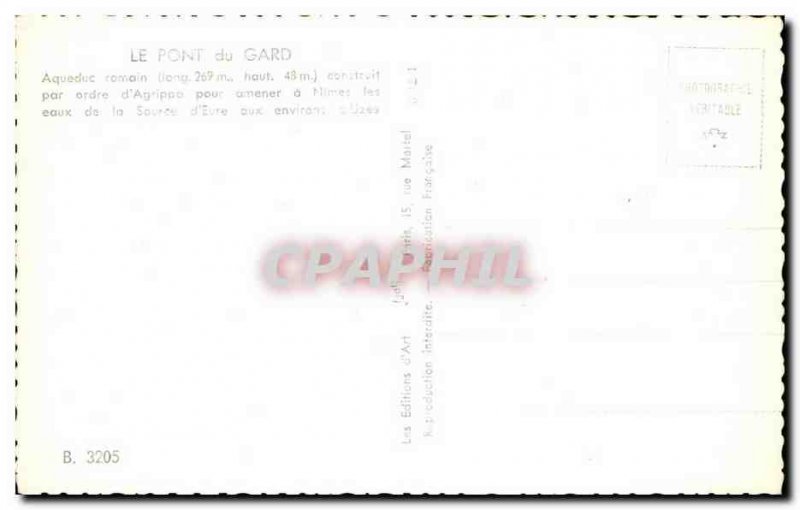 Old Postcard The Pont Du Gard Roman Aqueduct