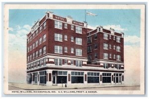 c1930's Hotel Williams Building Street View Indianapolis Indiana IN Postcard