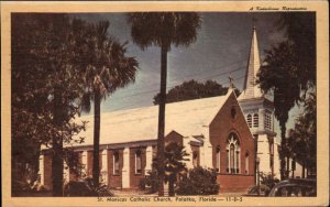 Palatka Florida FL Church 1930s-50s Linen Postcard