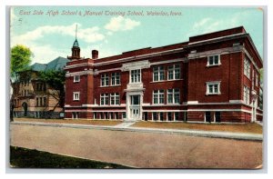 East Side High School Waterloo Iowa IA DB Postcard Y4