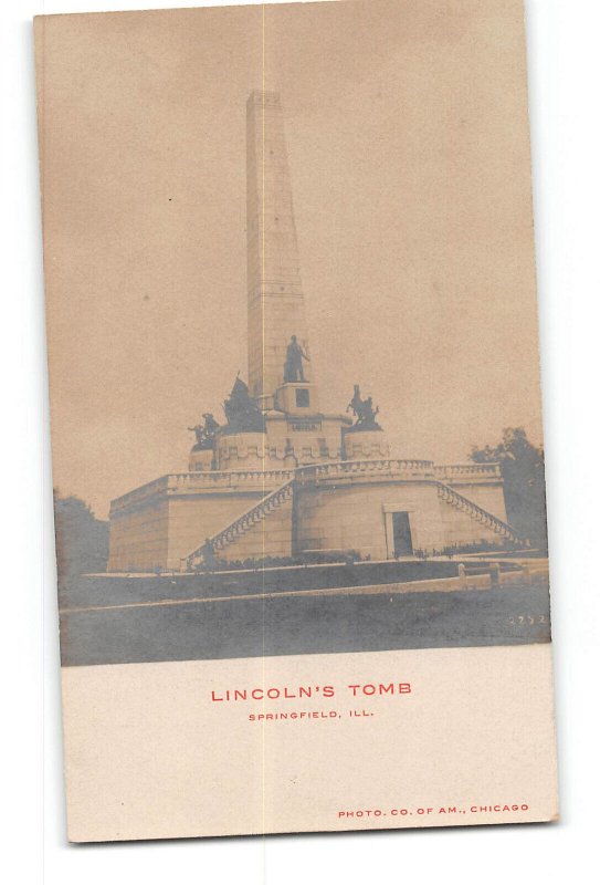 Springfield Illinois IL RPPC Real Photo 1901-1907 Lincoln's Tomb