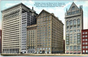 Michigan Avenue and Monroe Street Chicago Illinois Postcard Posted 1915