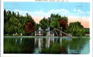 1940s Rainbow Point Winona Lake IN Postcard