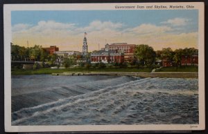 Marietta, OH - Government Dam and Skyline - 1939