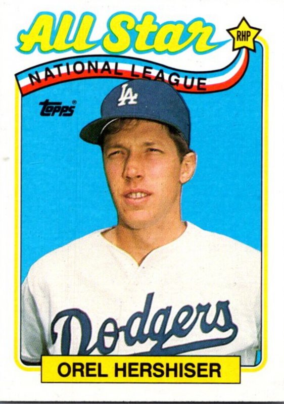 1989 Topps Baseball Card National League All Star Orel Hershiser sun0270