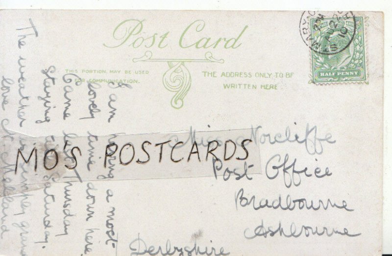 Genealogy Postcard Norcliffe Post Office Ashbourne Derbyshire
