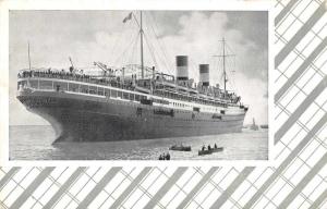 Navigazione Generale Italiana Augustus at Sea Steamship Antique Postcard J63932