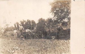 J65/ Interesting RPPC Postcard c1910 Occupational Harvest Horse Farmer 361