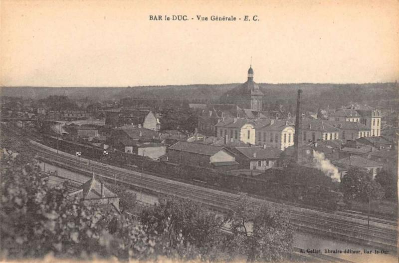 Bar-le-Duc Meuse France birds eye view general area antique pc Y14278