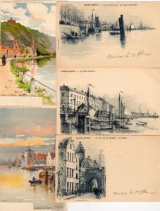 BELGIUM 77 Vintage Litho Postcards pre-1910 (L2914)