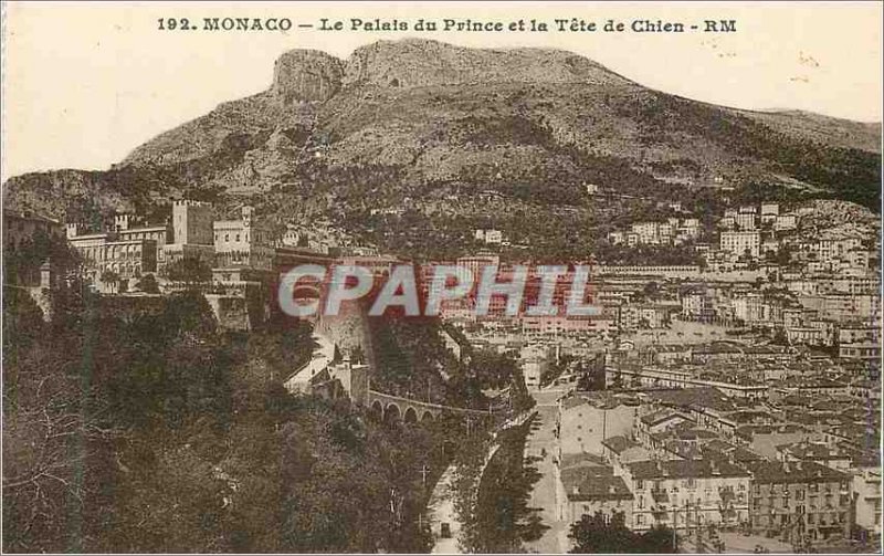 Old Postcard Monaco The Prince's Palace and the Dog Tete