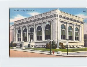 Postcard Public Library Hazleton Pennsylvania USA